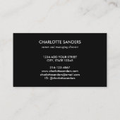 Trendy roze goudglitter confetti visitekaartje (Achterkant)