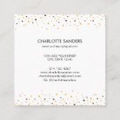 Trendy roze goudglitter confetti visitekaartje (Achterkant)