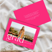 Trendy Roze Grad 2025 Script Foto Afstuderen Aankondiging