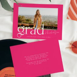 Trendy Roze Grad 2025 Script Foto Afstuderen Aankondiging