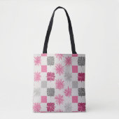 Trendy Roze Grijs Ster-explosie Vierkant Abstracte Tote Bag (Voorkant)