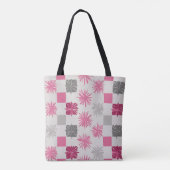 Trendy Roze Grijs Ster-explosie Vierkant Abstracte Tote Bag (Achterkant)