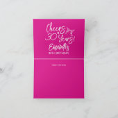 Trendy roze grillige hand getekend 30e verjaardag bedankkaart (Binnen)