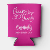 Trendy roze grillige hand getekend 30e verjaardag blikjeskoeler (Voorkant)