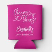 Trendy roze grillige hand getekend 30e verjaardag blikjeskoeler (Achterkant)