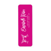 Trendy roze grillige hand getekend 30e verjaardag etiket (Voorkant)