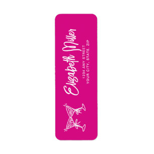 Trendy roze grillige hand getekend 30e verjaardag etiket