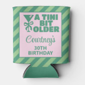 Trendy Roze & Groen Een Tini Beetje Ouder 30e Verj Blikjeskoeler (Voorkant)