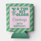 Trendy Roze & Groen Een Tini Beetje Ouder 30e Verj Blikjeskoeler (Achterkant)