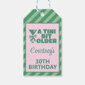 Trendy Roze & Groen Een Tini Beetje Ouder 30e Verj Cadeaulabel (Achterkant)