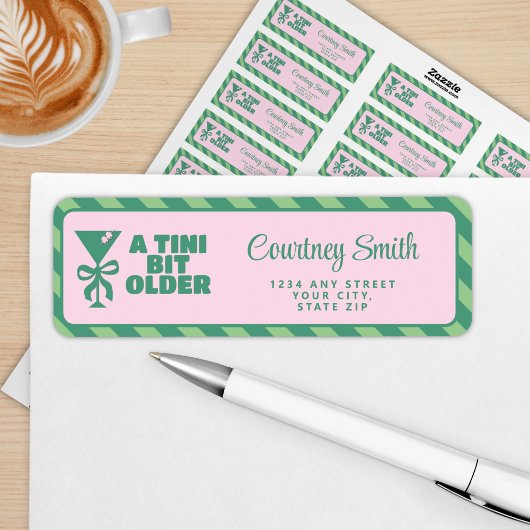 Trendy Roze & Groen Een Tini Beetje Ouder 30e Verj Etiket