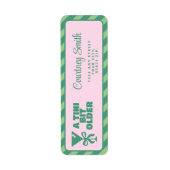 Trendy Roze & Groen Een Tini Beetje Ouder 30e Verj Etiket (Voorkant)