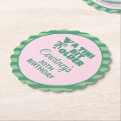 Trendy Roze & Groen Een Tini Beetje Ouder 30e Verj Kartonnen Onderzetters (Gekanteld)