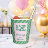 Trendy Roze & Groen Een Tini Beetje Ouder 30e Verj Papieren Bekers
