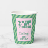 Trendy Roze & Groen Een Tini Beetje Ouder 30e Verj Papieren Bekers (Achterkant)