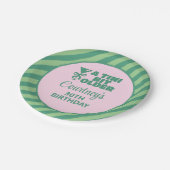 Trendy Roze & Groen Een Tini Beetje Ouder 30e Verj Papieren Bordje (Gekanteld)