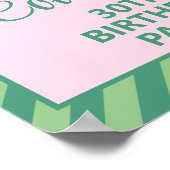 Trendy Roze & Groen Een Tini Beetje Ouder 30e Verj Poster (Hoek)