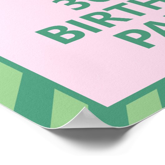 Trendy Roze & Groen Een Tini Beetje Ouder 30e Verj Poster (Hoek)