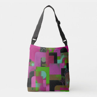 Trendy roze groene bloem tas / Krachtige esthetiek