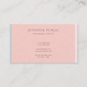 Trendy roze groene pastel kleuren Sjabloon Elegant Visitekaartje