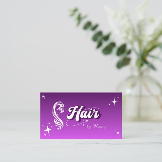 Trendy Roze Haar Stylist Schattigee Moderne Salon Visitekaartje (Staand voorkant)