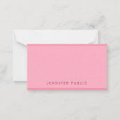 Trendy roze handgeschreven monogram Eenvoudige Sja Notitiekaartje (Voorkant)