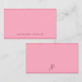 Trendy roze handgeschreven monogram Eenvoudige Sja Notitiekaartje (Voorkant / Achterkant)