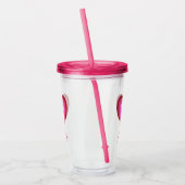 Trendy roze hart aangepaste naam Valentijnsdag Acryl Drinkbeker (Links)
