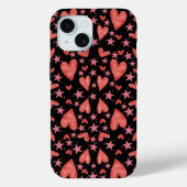 Trendy Roze Harten en Sterren Valentijn Case-Mate iPhone Case (Achterkant)