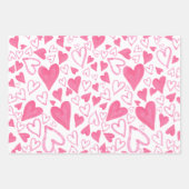 Trendy roze hartenpapier voor Valentijnsdag Inpakpapier Vel (Voorkant)