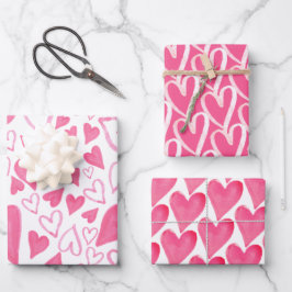Trendy roze hartenpapier voor Valentijnsdag Inpakpapier Vel