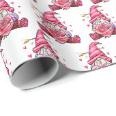 Trendy Roze Kabouter Valentijnsdag Inpakpapier (Rol Hoek)