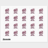 Trendy Roze KATTENMOEDER Vierkante Sticker (Vel)