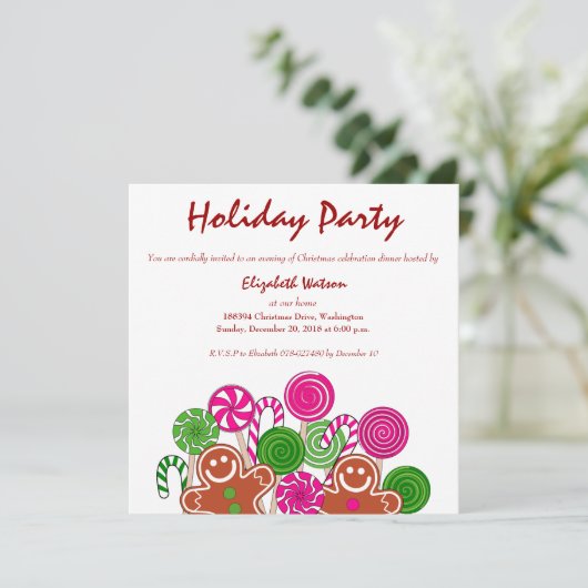 Trendy roze kerst gingerbreads kaart (Staand voorkant)