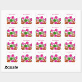 Trendy roze kerst peperkoeken vierkante sticker (Vel)