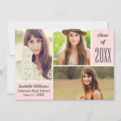 Trendy roze klasse van 20XX Afstuderen Fotocollage Kaart (Voorkant)