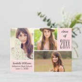 Trendy roze klasse van 20XX Afstuderen Fotocollage Kaart (Staand voorkant)