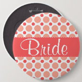 Trendy roze & koraal Polka Dots Ronde Button 6,0 Cm (Voorkant /achterkant)
