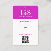 Trendy Roze Korting Voucher QR Code Script (Achterkant)
