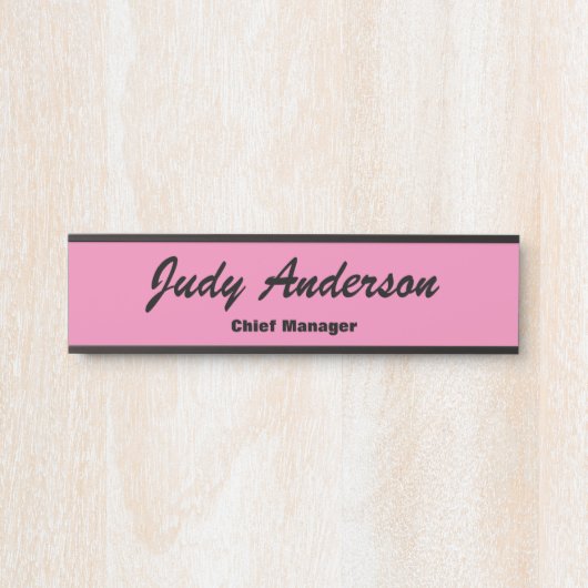 Trendy Roze Krachtig Professioneel Eenvoudig Moder Deurbordje (Voorkant)