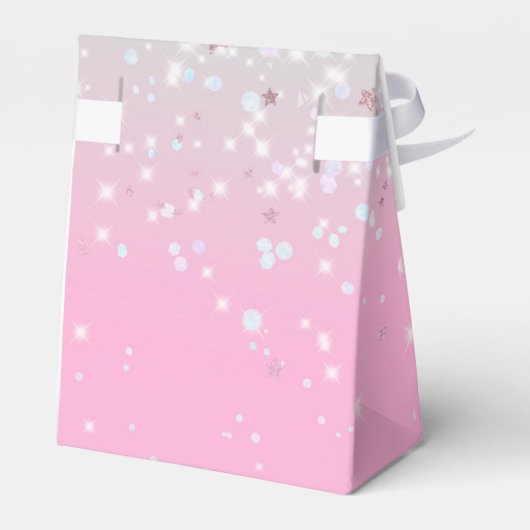 Trendy roze laat gaan feestverjaardag bedankdoosjes (Achterkant)