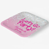 Trendy Roze Laten we feest vieren Verjaardagsfeest Papieren Bordje (Gebogen)