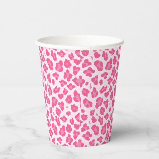 Trendy roze leopard-printerkopjes papieren bekers (Rechts)