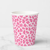 Trendy roze leopard-printerkopjes papieren bekers (Voorkant)