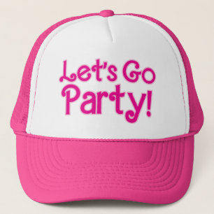 Trendy Roze Let's Go Feestje Trucker Pet