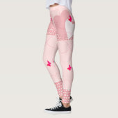 Trendy roze leuke hart vlinder leggings (Links)