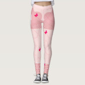 Trendy roze leuke hart vlinder leggings (Voorkant)