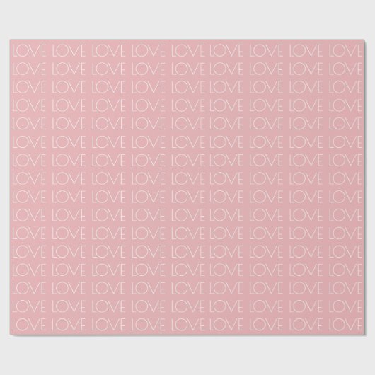 Trendy Roze Liefde Typografie Valentijnsdag Cadeaupapier (Vlak)