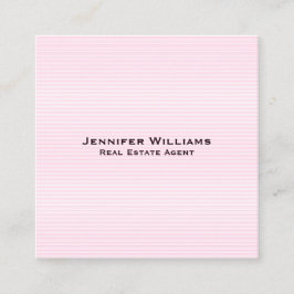Trendy Roze Lijnen Modern Minimalistisch Professio Vierkante Visitekaartje