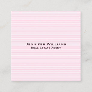 Trendy Roze Lijnen Modern Minimalistisch Professio Vierkante Visitekaartje